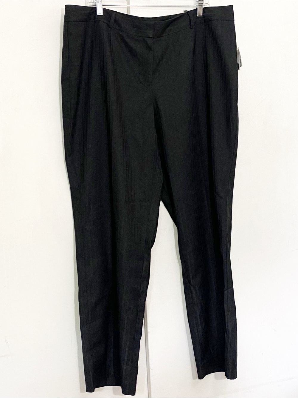Studio 1940 NWT Textured Stripe Classic Black Wide Leg Tailored Pants 20